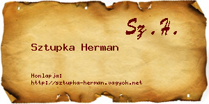 Sztupka Herman névjegykártya